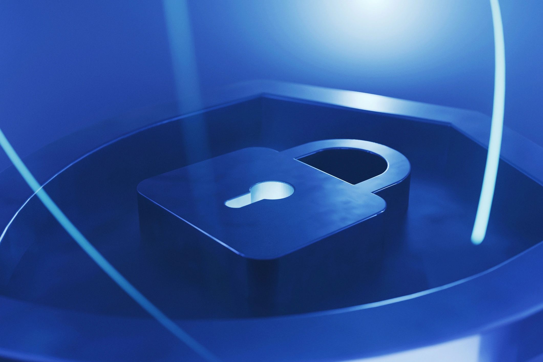 Digital security shield and padlock representing secure document handling